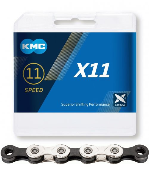 KMC łańcuch X11 x118  srebrno/czarny