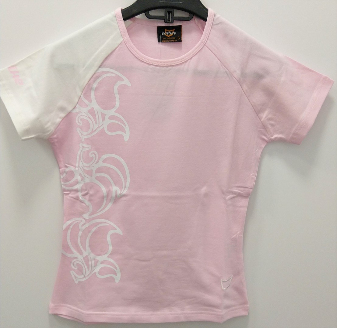 Koszulka CATLIKE Damska różowo-biała S