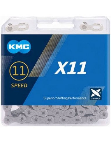 KMC łańcuch X11 x118  srebrno/szary